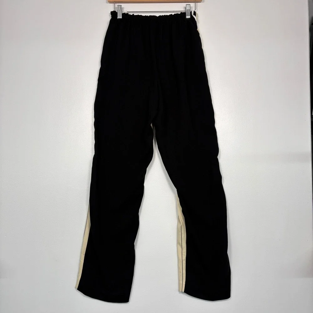 Tory Burch Women Pants Sz 0 Cream Black Rowing Stripe Colorblock Elastic Waist